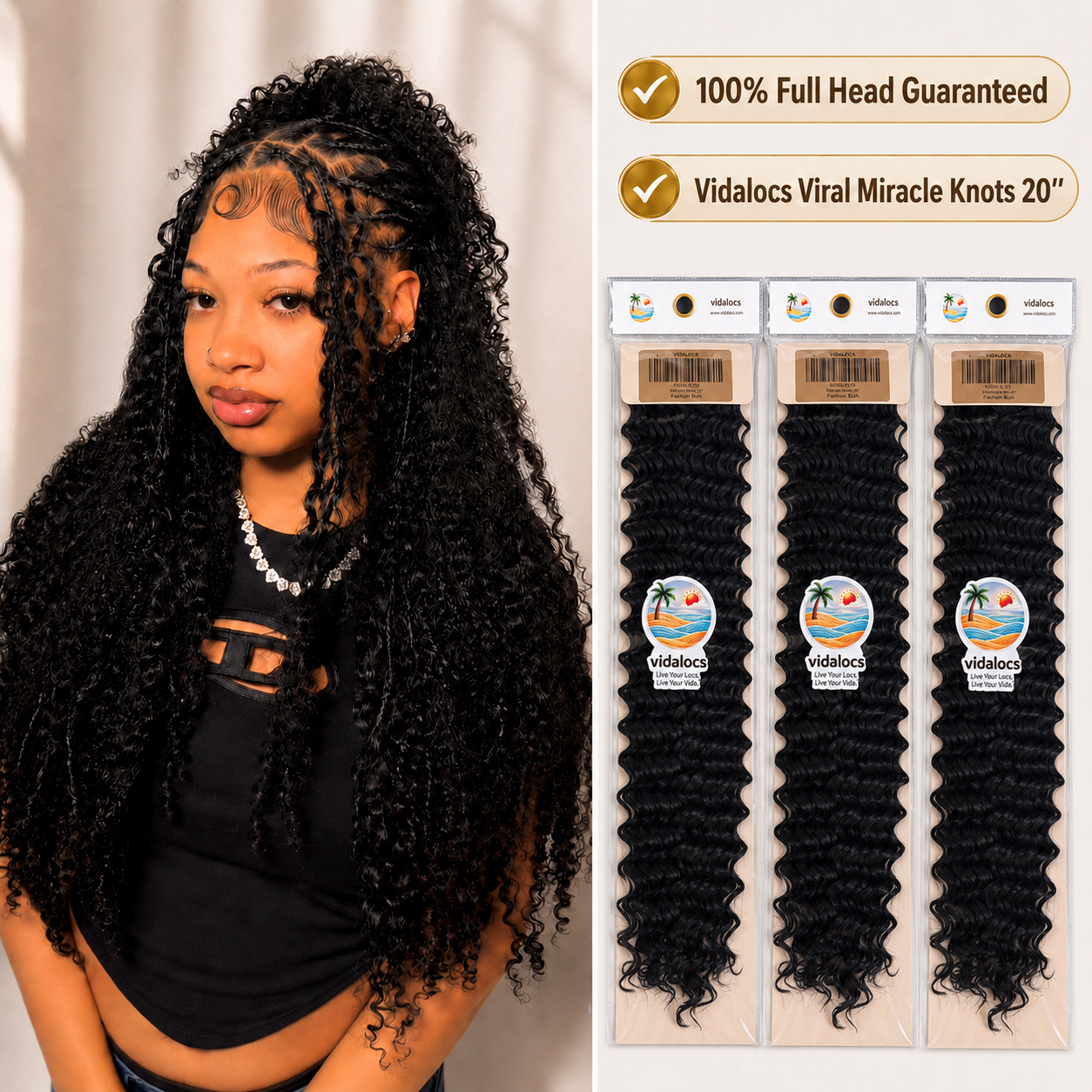 Jerry Curly  Miracle Knots Crochet Hair Easy Install  for Boho Braid Styles