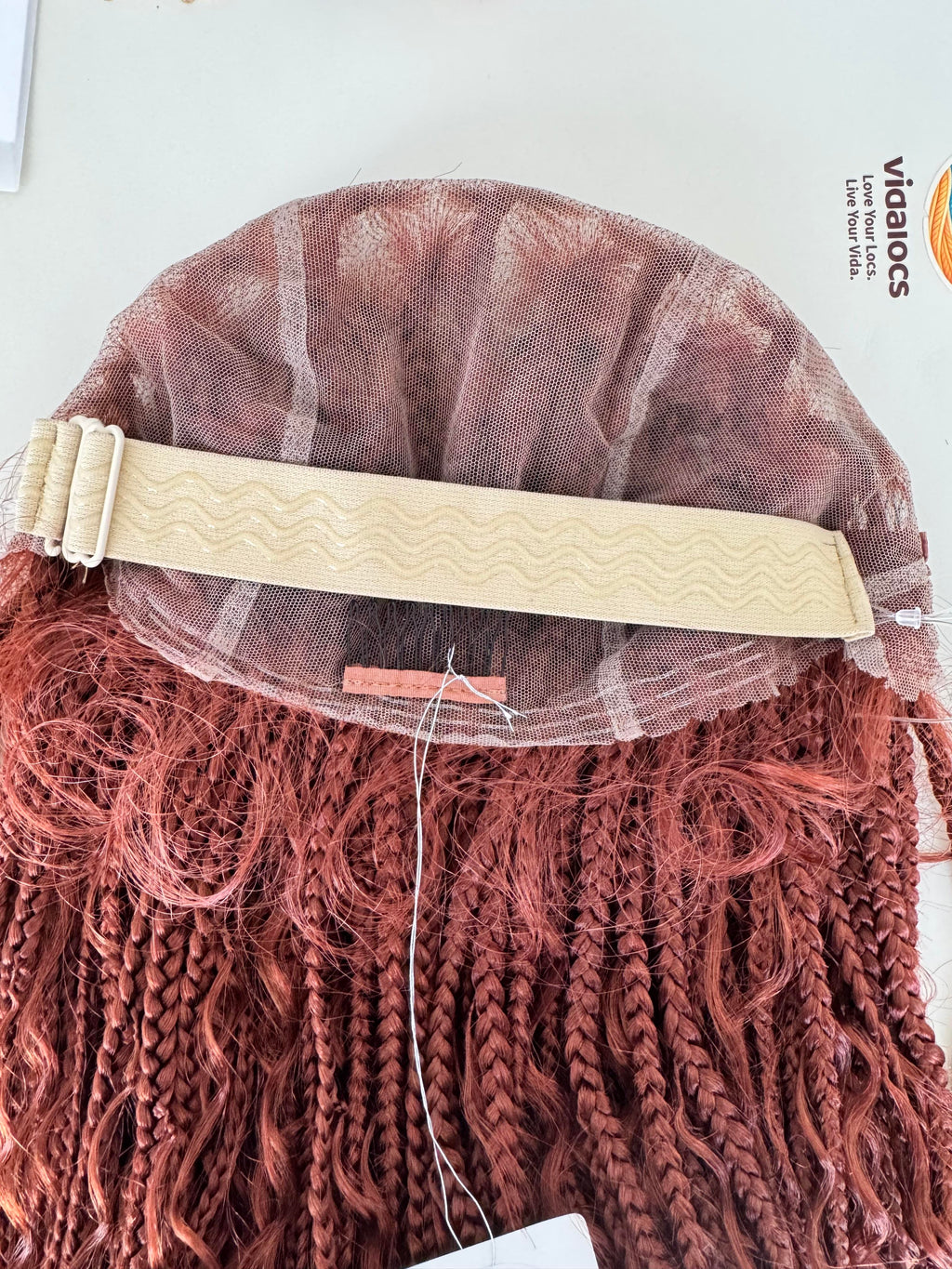 Vidalocs 36-Inch Reddish Brown Full HD Lace Boho Box Braids Wig