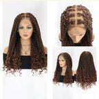 Full Lace Boho Knotless Braids Wig with Curly Ends | Pre-Plucked Baby Hair