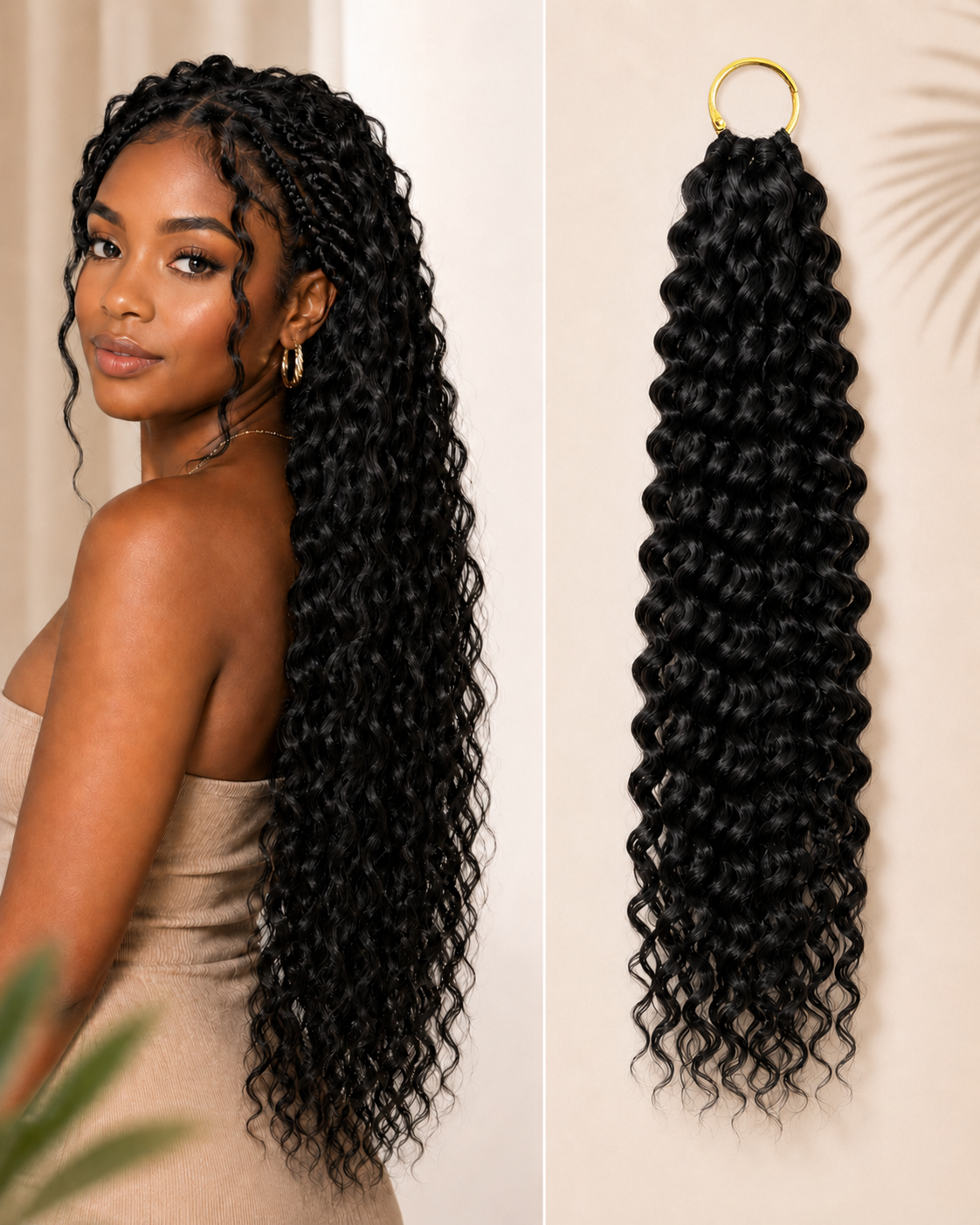 Deep Wave Crochet for Natural Boho Braids Miracle Knots Bundle ｜Time-Saving No Tangle