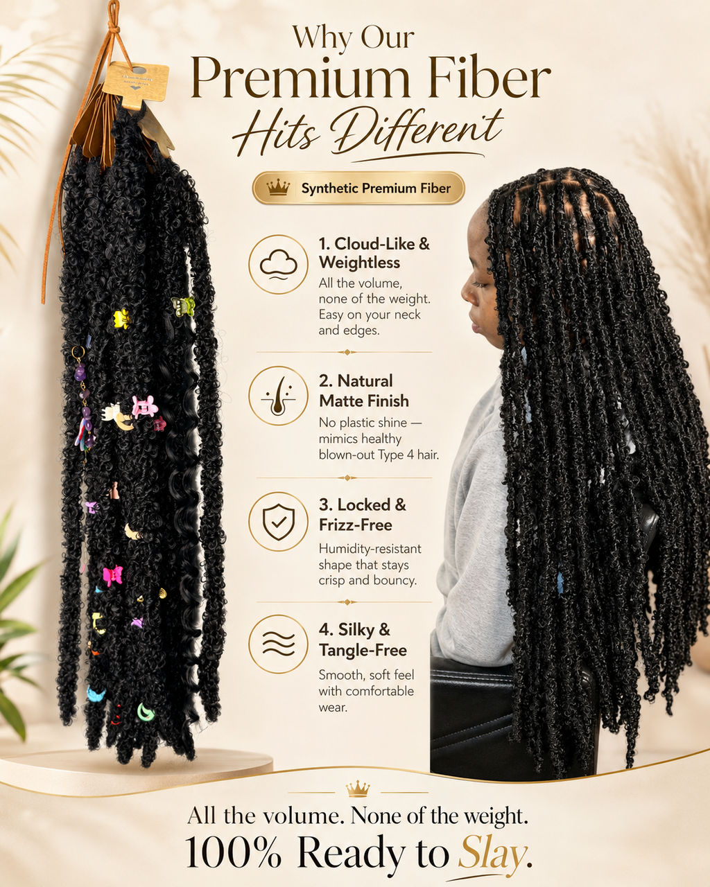 Butterfly Locs Crochet Hair, Pre-Looped Distressed Soft Locs, 62 Locs